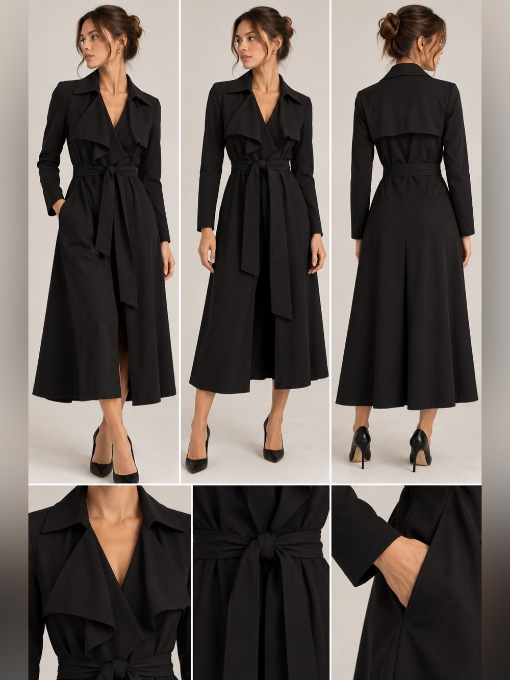 Banana Republic Black Long Sleeve Trench Jacket XS